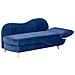 Chaise Longue Versione Destra Meri Velluto Blu Marino Con Contenitore - Foto miniatura 6
