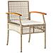 Set da Bistr? 3 pz con Cuscini Beige Polyrattan e Legno Acacia - Foto miniatura 2