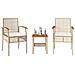 Set da Bistr? 3 pz con Cuscini Beige Polyrattan e Legno Acacia - Foto miniatura 5