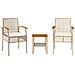 Set da Bistr? 3 pz con Cuscini Beige Polyrattan e Legno Acacia - Foto miniatura 1