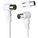 Cavo Tv Coassiale 9,52 Mm Angolato Maschio/femmina 5 M Con Adattatore Maschio/maschio, Bianco - Foto miniatura 2