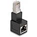 Adattatore da maschio RJ45 a femmina RJ45 Cat. 6A 90° angolato verso il basso - Foto miniatura 1