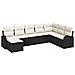 Set Divano da Giardino 8 Pezzi con Cuscini Nero Polyrattan,  Divano da Giardino 2 Posti con Storage & Cuscini Nero Polyrattan - Foto miniatura 1