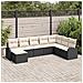 Set Divano da Giardino 8 Pezzi con Cuscini Nero Polyrattan,  Divano da Giardino 2 Posti con Storage & Cuscini Nero Polyrattan - Foto miniatura 2