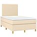 Giroletto a Molle con Materasso Crema 120x190 cm in Tessuto - Foto miniatura 1