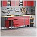 Set di Armadietti da Lavoro e Tavolo Angolare Rosso in Legno Ingenerizzato - 5 Pezzi - Foto miniatura 2