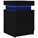Comodino  con luci LED 2 pezzi Rovere nero 35x39x55 cm - Foto miniatura 1