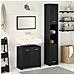 Set di mobili da bagno in 3 pezzi Rovere Nero Legno Ingegnerizzato - Foto miniatura 2