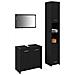 Set di mobili da bagno in 3 pezzi Rovere Nero Legno Ingegnerizzato - Foto miniatura 3