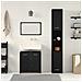 Set di mobili da bagno in 3 pezzi Rovere Nero Legno Ingegnerizzato - Foto miniatura 4