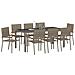 Set da Pranzo per Giardino 9 pcs Grigio 190 x 90 x 75 cm - Foto miniatura 3