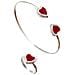 Bracciale E Anello A Forma Di Cuore In Argento 10µ Rosso - Foto miniatura 3