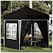 Tenda per feste a pop-up 195 x 195 x 245 cm Nero Tessuto Oxford - Foto miniatura 2