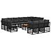 Set di divani da esterno 14 pcs Nero e Grigio scuro Poliestere - Foto miniatura 1