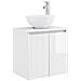 Set di Armadi da Bagno 3 pz Bianco Lucido 49,5 x 41 x 64,5 cm - Foto miniatura 3