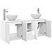Set di Armadi da Bagno 3 pz Bianco Lucido 49,5 x 41 x 64,5 cm - Foto miniatura 10