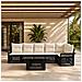 Set Divano da Giardino 7 pz Nero e Bianco Crema polyrattan - Foto miniatura 8