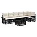 Set Divano da Giardino 7 pz Nero e Bianco Crema polyrattan - Foto miniatura 1