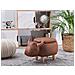 Pouf In Tessuto Similpelle Marrone Cow - Foto miniatura 18