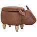 Pouf In Tessuto Similpelle Marrone Cow - Foto miniatura 19