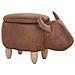 Pouf In Tessuto Similpelle Marrone Cow - Foto miniatura 15