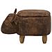 Pouf In Tessuto Similpelle Marrone Cow - Foto miniatura 8