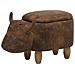 Pouf In Tessuto Similpelle Marrone Cow - Foto miniatura 7