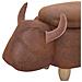 Pouf In Tessuto Similpelle Marrone Cow - Foto miniatura 21