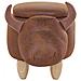 Pouf In Tessuto Similpelle Marrone Cow - Foto miniatura 17