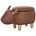 Pouf In Tessuto Similpelle Marrone Cow - Foto miniatura 12