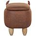Pouf In Tessuto Similpelle Marrone Cow - Foto miniatura 23