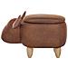 Pouf In Tessuto Similpelle Marrone Cow - Foto miniatura 13