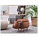 Pouf In Tessuto Similpelle Marrone Cow - Foto miniatura 14