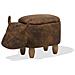 Pouf In Tessuto Similpelle Marrone Cow - Foto miniatura 9