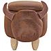 Pouf In Tessuto Similpelle Marrone Cow - Foto miniatura 24