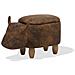 Pouf In Tessuto Similpelle Marrone Cow - Foto miniatura 4