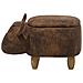 Pouf In Tessuto Similpelle Marrone Cow - Foto miniatura 6