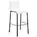 Sgabello Bar Impilabile Avola In Metallo Nero E Similpelle I Sedia Alta Da Cucina Con Schienale Altezza Seduta 78 CM Bianco - Foto miniatura 1