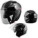 Casco Jet Moto Scooter Omologato Ece 22-05 Visiera Parasole Antigraffio Nero S - Foto miniatura 1