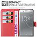 Custodia Compatibile Con Sony Xperia Xz Premium In Rosso Carminio - Coperchio Protettiva Con Chiusura Magnetica, Funzione Stand E Tasca Per Le Carte - Foto miniatura 4
