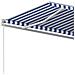 Tenda Da Sole Retrattile Manuale 400x350 Cm Blu E Bianca - Foto miniatura 5
