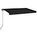 Tenda da Sole Retrattile Manuale con LED 400x350 cm Antracite - Foto miniatura 1