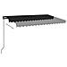 Tenda da Sole Retrattile Manuale con LED 400x350 cm Antracite - Foto miniatura 7