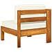 Set Divani Giardino 6 pz Cuscini Bianco Crema in Legno d'Acacia - Foto miniatura 1