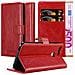 Custodia Compatibile Con Huawei P9 Plus In Rosso Vinaccia - Coperchio Protettiva Con Chiusura Magnetica, Funzione Stand E Tasca Per Le Carte - Foto miniatura 1