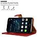 Custodia Compatibile Con Huawei P9 Plus In Rosso Vinaccia - Coperchio Protettiva Con Chiusura Magnetica, Funzione Stand E Tasca Per Le Carte - Foto miniatura 3