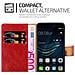 Custodia Compatibile Con Huawei P9 Plus In Rosso Vinaccia - Coperchio Protettiva Con Chiusura Magnetica, Funzione Stand E Tasca Per Le Carte - Foto miniatura 4