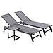Set Di 2 Sdraio E Un Tavolino Grigio E Nero Prato - Foto miniatura 1