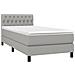 Letto A Molle Materasso E Led Grigio Chiaro 100x200 Cm Tessuto - Foto miniatura 3