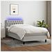 Letto A Molle Materasso E Led Grigio Chiaro 100x200 Cm Tessuto - Foto miniatura 1
